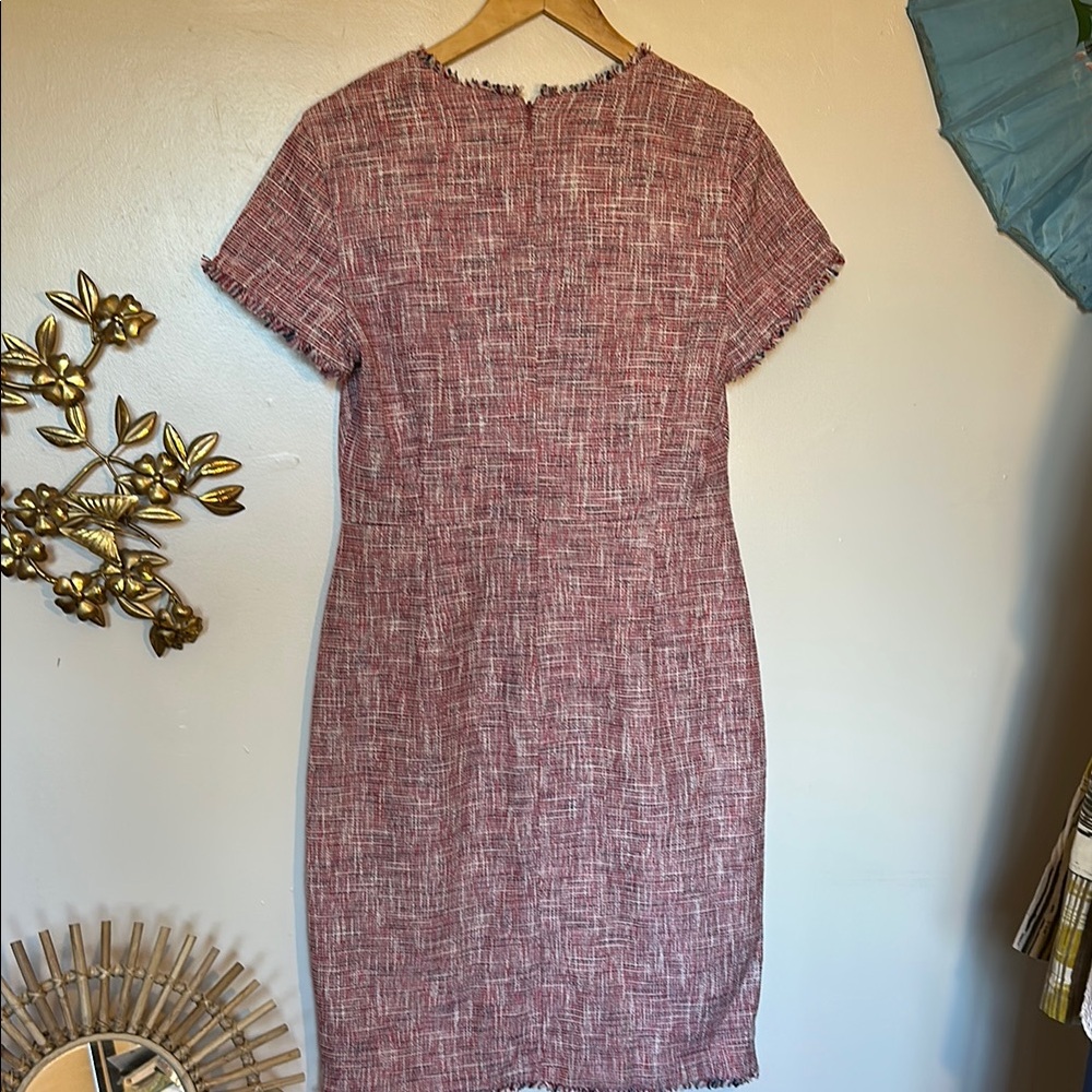 Banana Republic Women's Pink and White Textured Dress - Picture 4 of 5